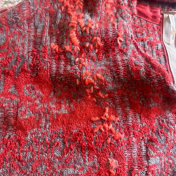 Free People cozy crop boho sweater with generous full-size hood. - Picture 6 of 12